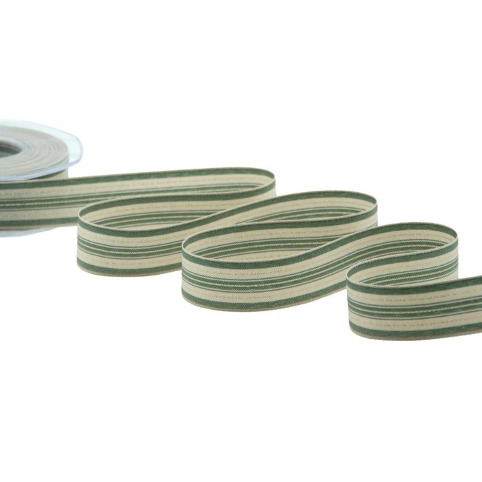 NASTRO VERDE STRIPE RIGATO 25MM. 20MT.